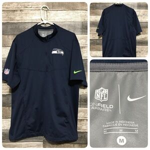 Nike On Field Seattle Seahawks NFL Short Sleeve Windbreaker Men’s M Navy Blue